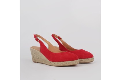 Alpargatas cuña 7 cm. AGATA - Cuñas esparto rojas LT