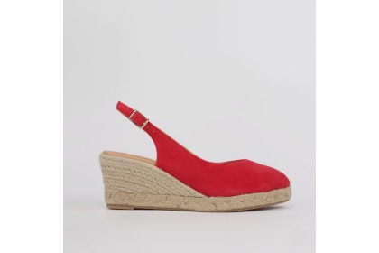 Alpargatas cuña 7 cm. AGATA - Cuñas esparto rojas LT