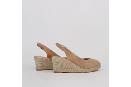 Esparto jute wedges taupe LT - Espadrilles 7 cm. AGATA