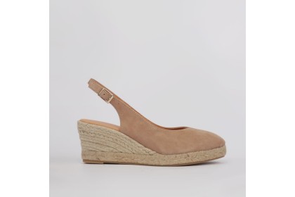 Esparto jute wedges taupe LT - Espadrilles 7 cm. AGATA