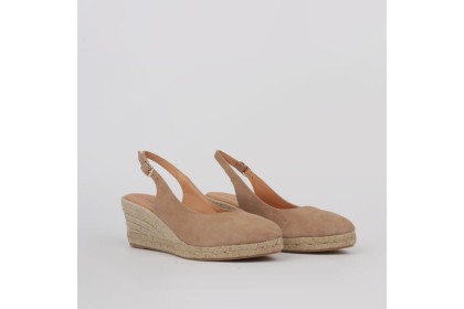 Cuñas esparto taupe LT - Alpargatas 7 cm. AGATA