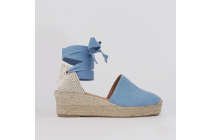 Alpargatas azules cuña baja MARIBEL | Alpargata mujer comoda