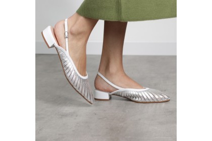 Bailarinas plateadas destalonadas - Colección LT Zapatos Mujer
