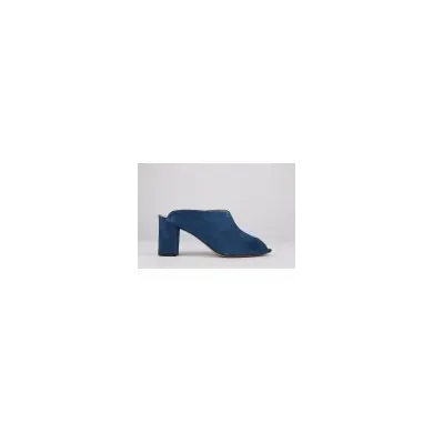 Sandalias tacón ante azul índigo LOLA