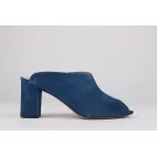 Sandalias tacón ante azul índigo LOLA
