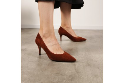 Brown suede stiletto shoe ISABELA