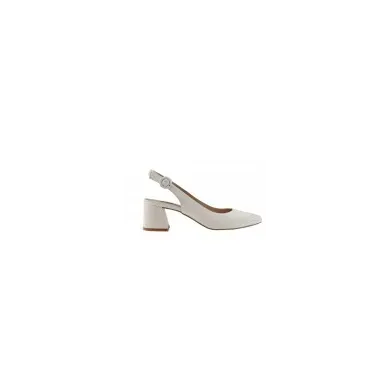 Shoes undercut white leather CAMILA wide heel