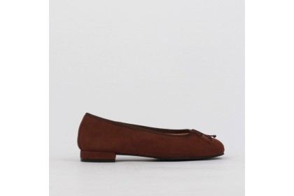 Ballet flats brown suede TAMARA - Collection flat woman shoes