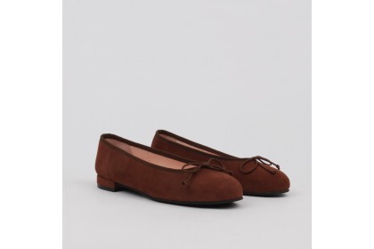 Ballet flats brown suede TAMARA - Collection flat woman shoes