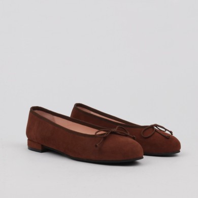 Ballet flats brown suede TAMARA - Collection flat woman shoes