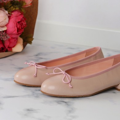 Manoletina rosa empolvado TAMARA - Bailarina mujer cómoda