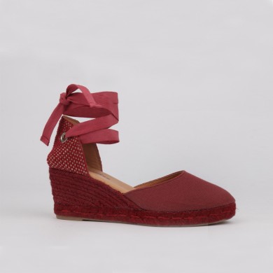 Alpargatas LUISA TOLEDO - Cuñas cómodas 7 cm. burdeos