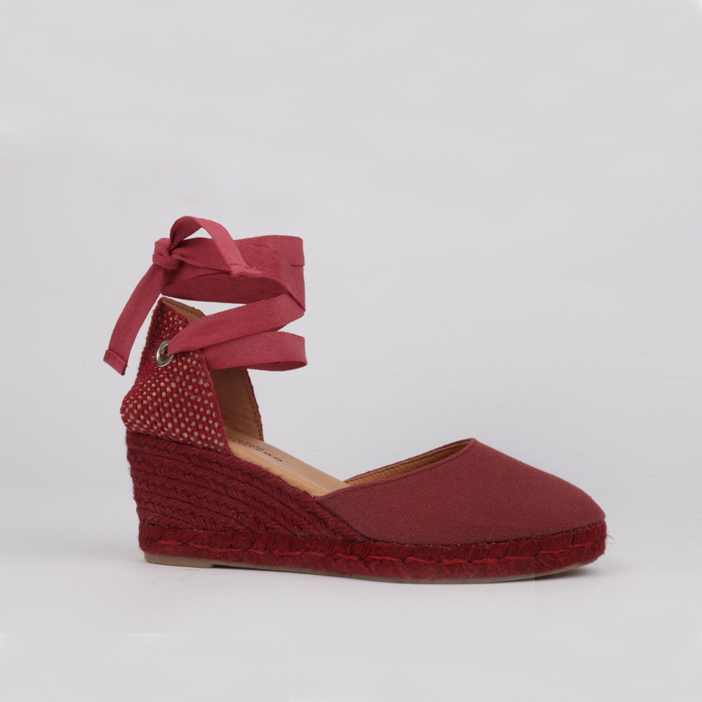 Alpargatas LUISA TOLEDO - Cuñas cómodas 7 cm. burdeos