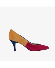 Zapatos combinados mostaza, klein y buganvilla CARMEN