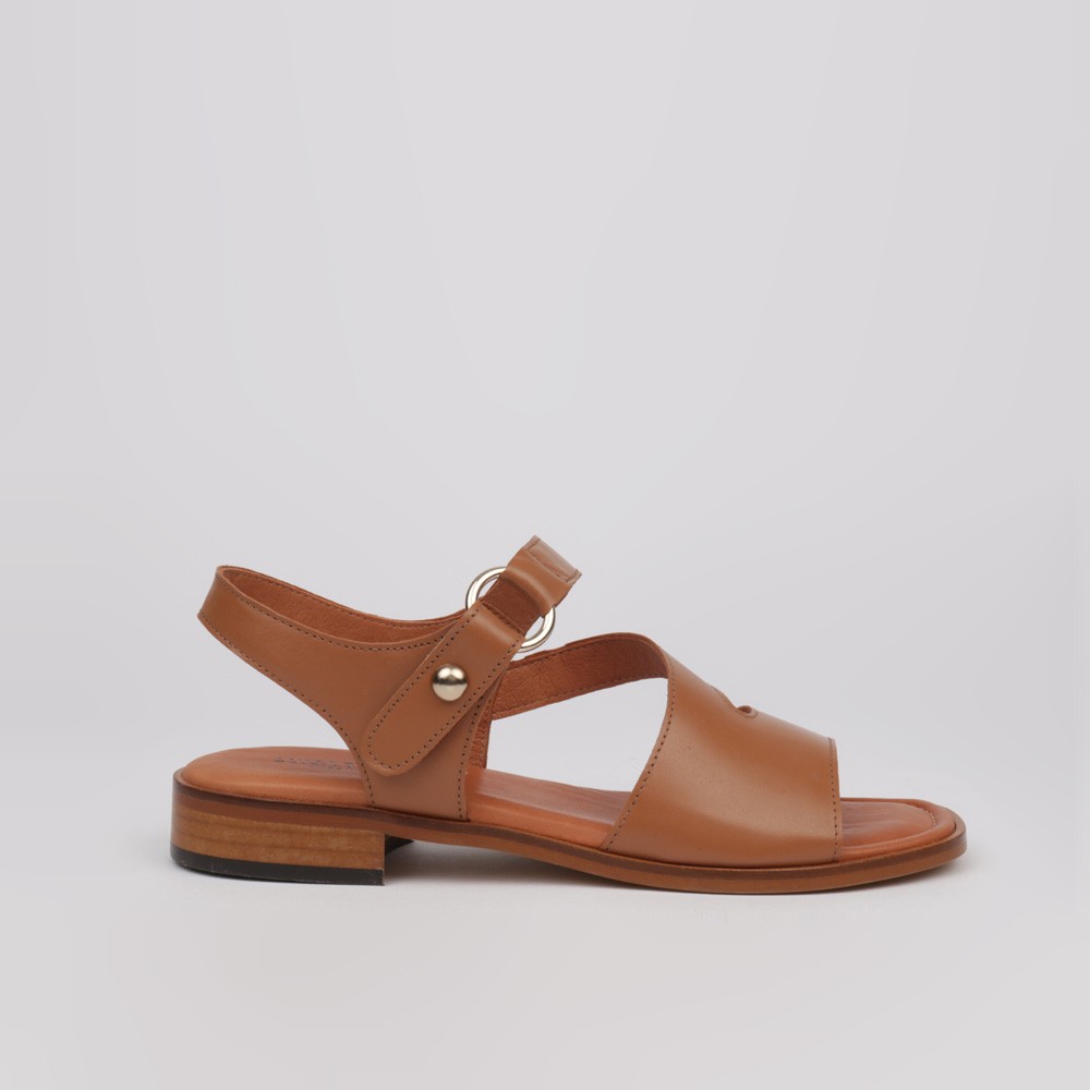 Sandalias planas mujer JUANA color cuero - LUISA TOLEDO