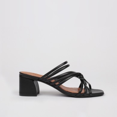 Sandalias negras tacón VENUS - LUISA TOLEDO