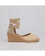 Alpargatas cuña 7 cm. beige - Cuñas cómodas LUISA TOLEDO