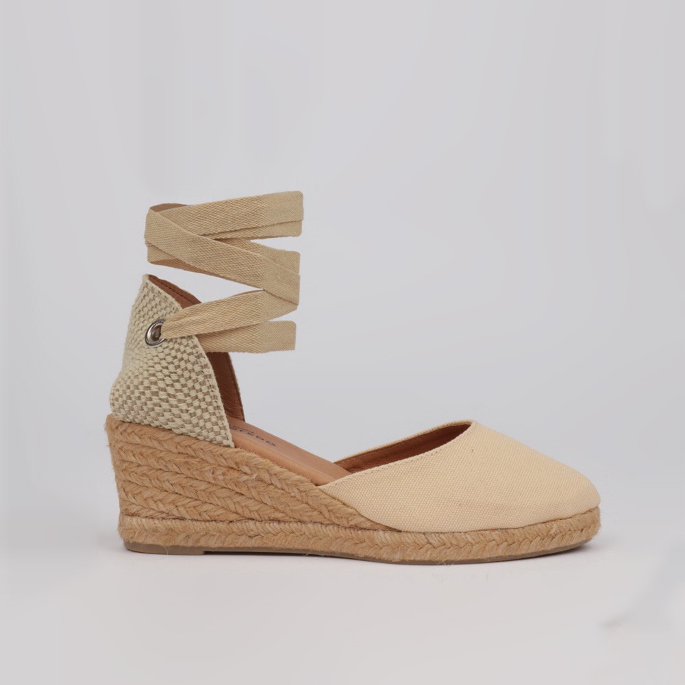 Alpargatas cuña 7 cm. beige - Cuñas cómodas LUISA TOLEDO