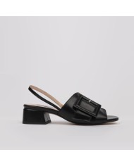 Sandalias negras ROCIO detalle hebilla - LUISA TOLEDO