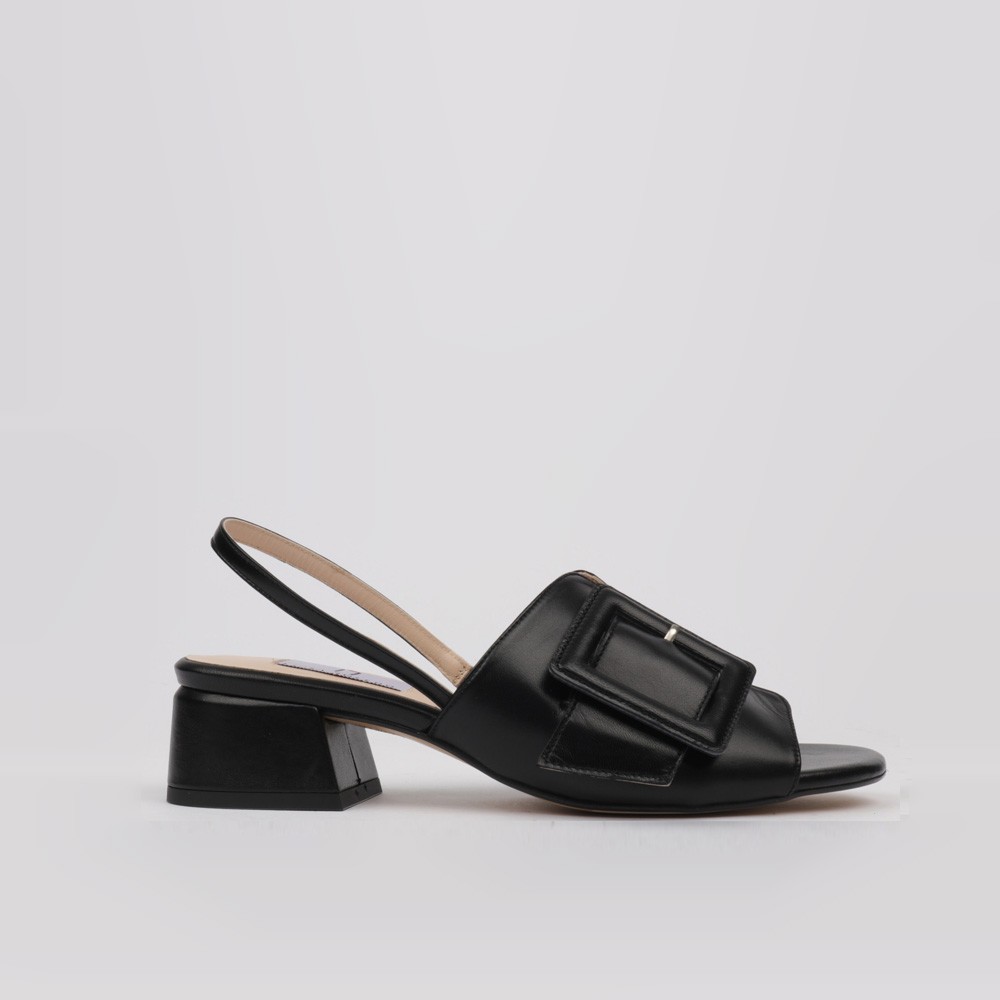 Sandalias negras ROCIO detalle hebilla - LUISA TOLEDO