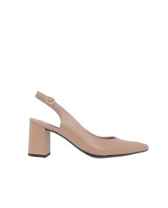 Zapatos camel tacón diseño destalonado OLGA