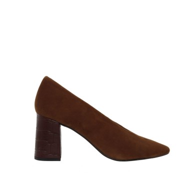 Stiletto tacón ancho VICTORIA ante marrón