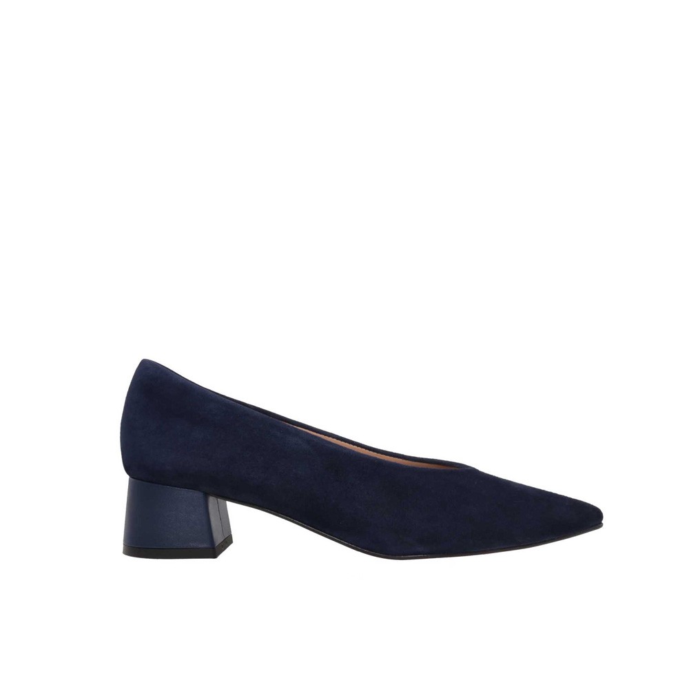 Zapato tacón ancho LUCÍA ante azul marino