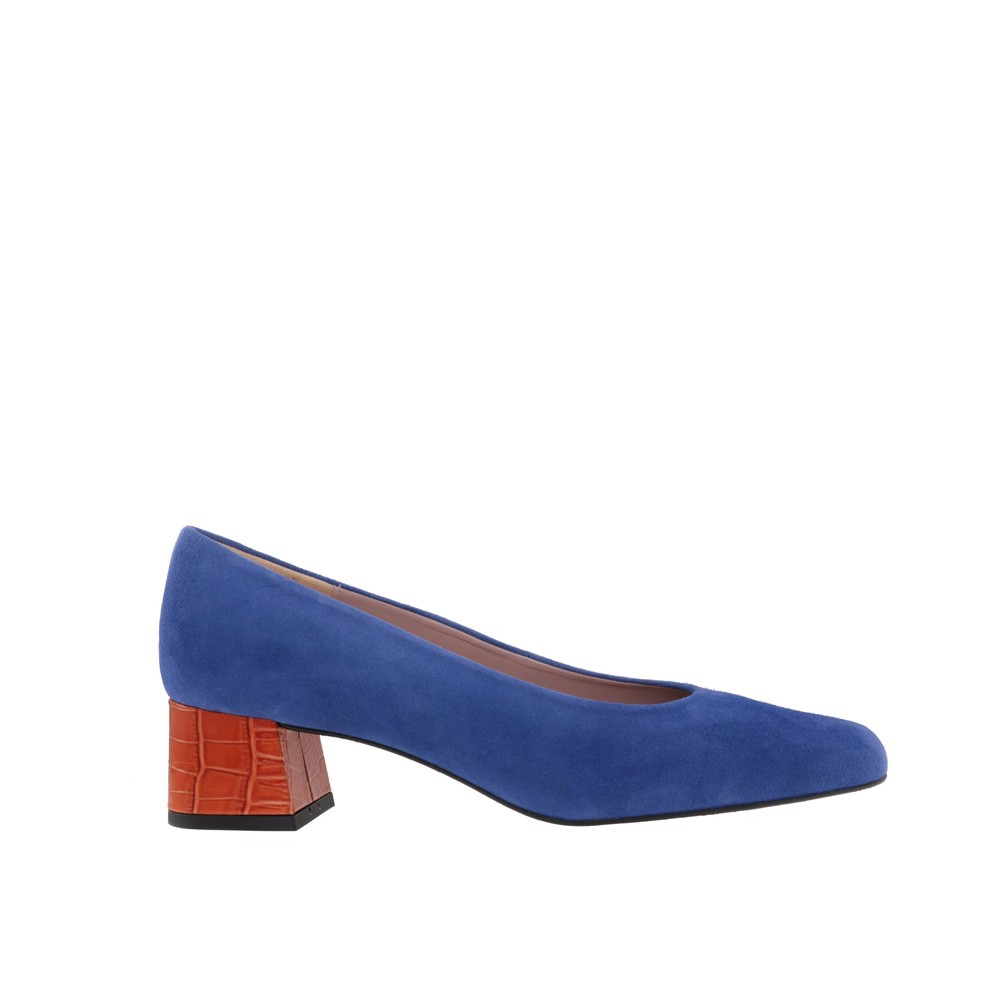 Zapato tacón ancho ante malva Amanda