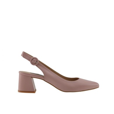 Zapatos destalonados piel rosa CAMILA