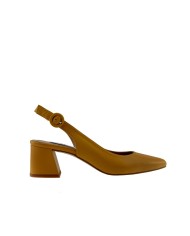 Zapatos destalonado amarillo CAMILA tacón ancho