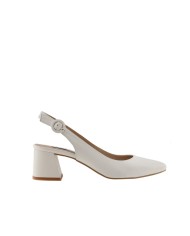 Zapatos blancos CAMILA tacón trapezoidal