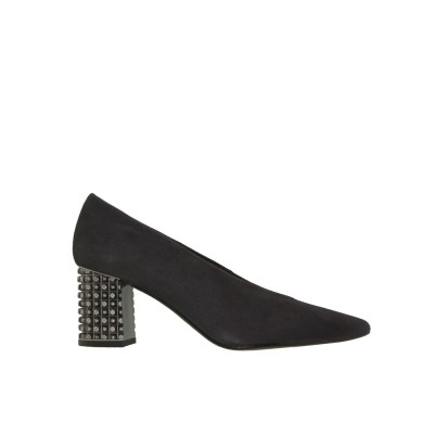 Stilettos ante gris con tacón efecto metal DORIS