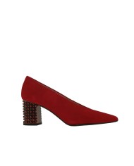 Zapatos rojos tacón joya DORIS hueco francés