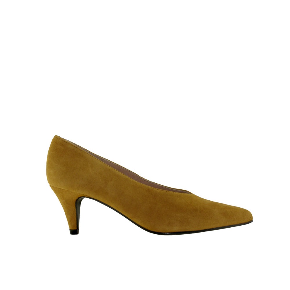 Stilettos hueco francés BERTA ante mostaza