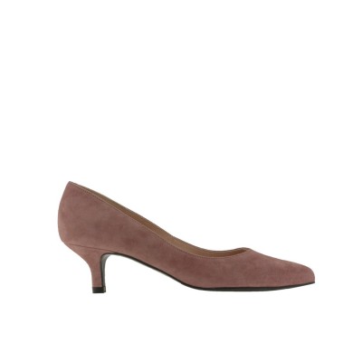 Stilettos tacón bajo ante rosado NOA