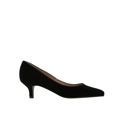Stilettos tacón bajo ante negro NOA