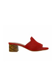 DANIELA - Mules rojos detalle tacón metal
