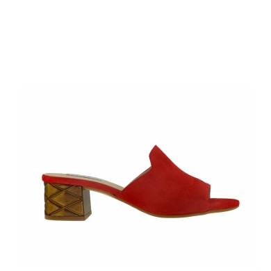 DANIELA - Mules rojos detalle tacón metal