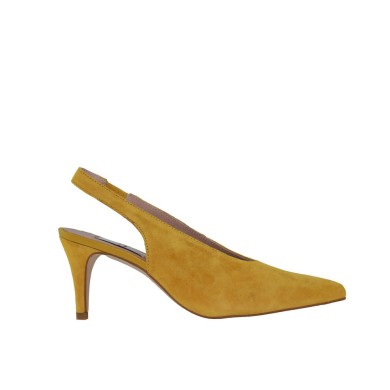 Stilettos talón abierto MARIA ante amarillo girasol
