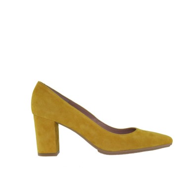 Stilettos amarillo girasol ALMA tacón bloque