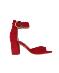 Sandalias tacón bloque ANNA ante rojo