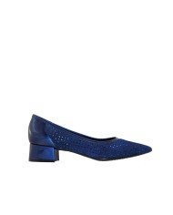 Zapatos salón tacón bajo MARTINA azulón