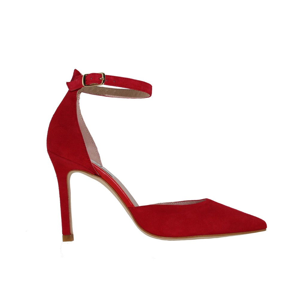 Stilettos con pulsera KARINA ante rojo