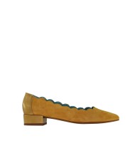 Ballerinas ALICIA scalloped edge mustard