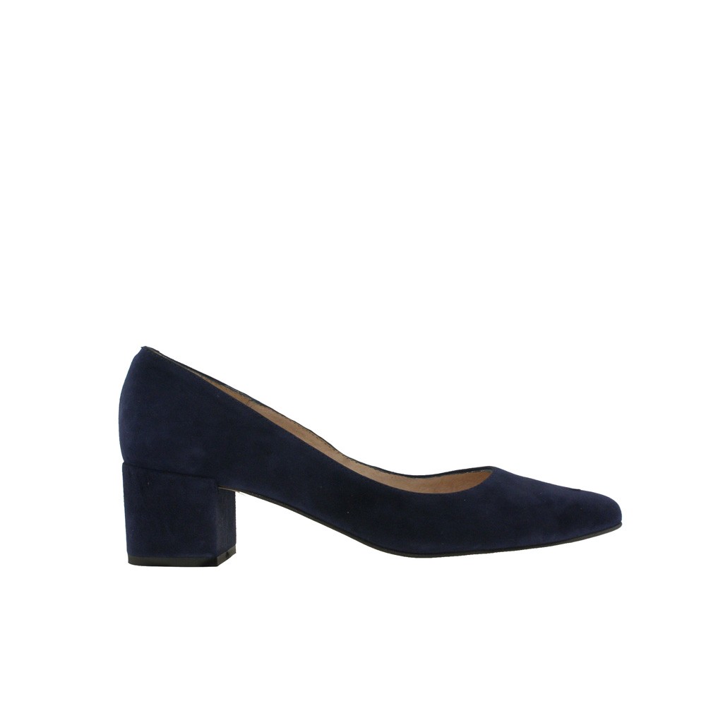 GALA Zapatos tacón bajo ante azul