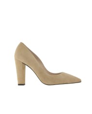 Zapatos salón ante nude tacón grueso RITA