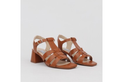 Sandalias marrones tacón medio ROMANA ✓ Luisa Toledo