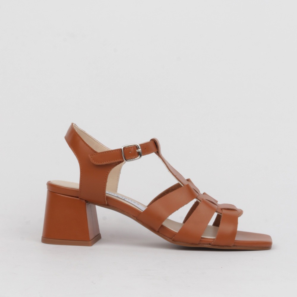 Sandalias marrones tacón medio ROMANA ✓ Luisa Toledo