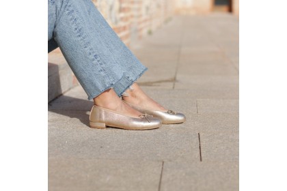Ballet flats golden leather TAMARA - Collection flat woman shoes