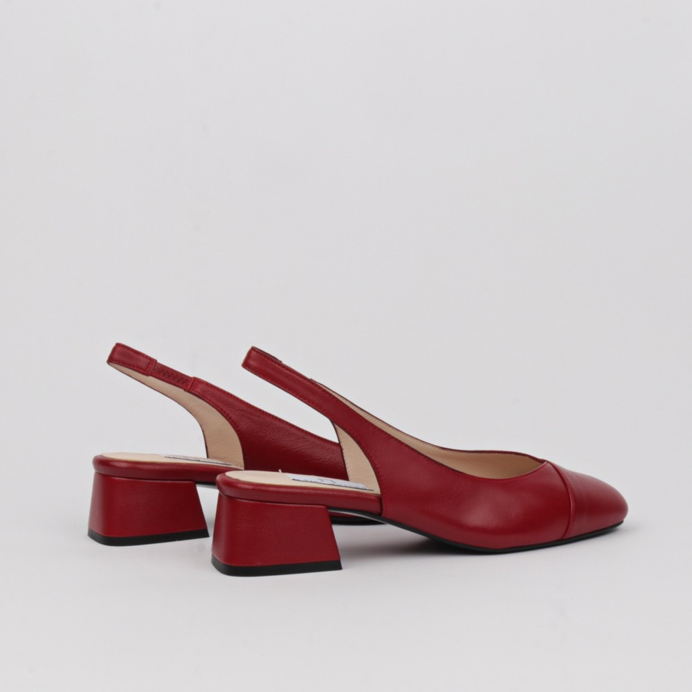 Zapato destalonado burdeos tacón bajo MIRANDA  | Luisa Toledo